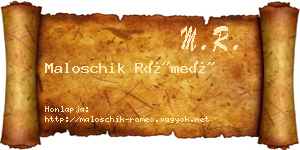 Maloschik Rómeó névjegykártya